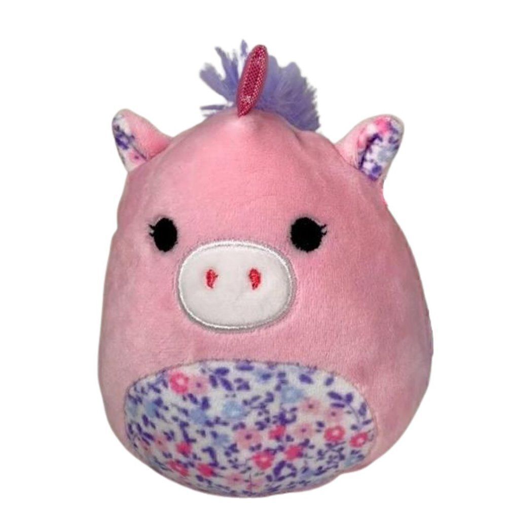 Kellytoy Mini Squishmallows 5” Mikah the Pink Unicorn with Floral Belly